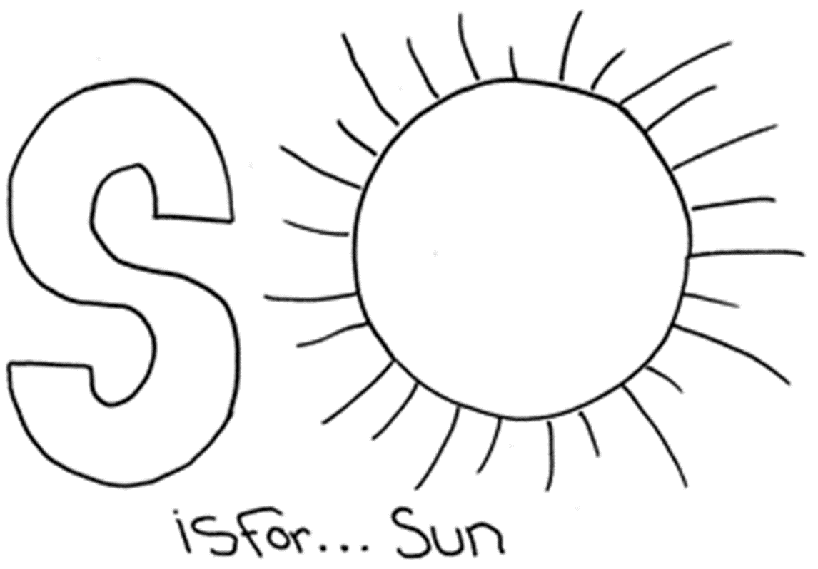 Sun Coloring Sheet : Sun Alphabet Coloring Page. S For Sun ...