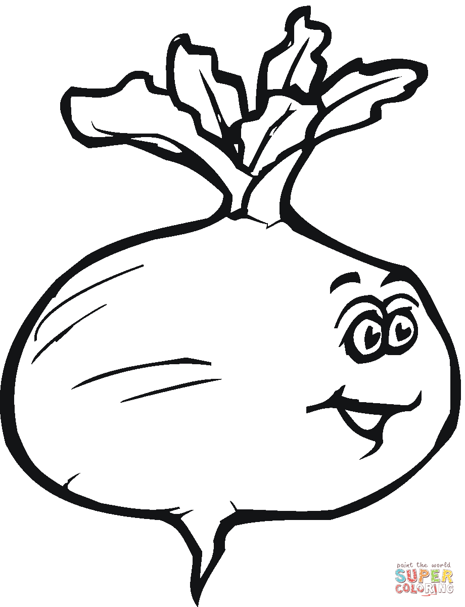 Smiling Beetroot coloring page | Free Printable Coloring Pages