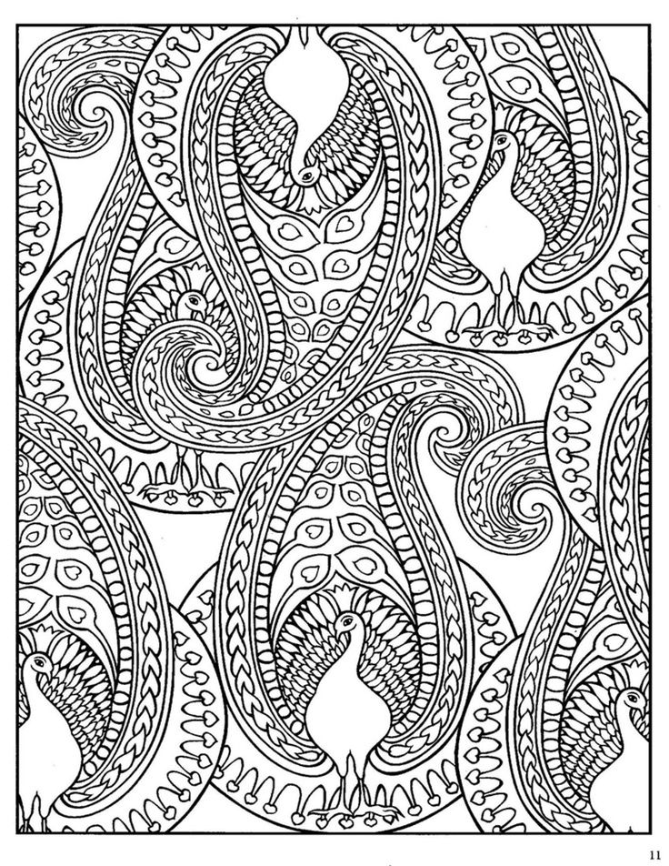Paisley Design Coloring Pages Animals