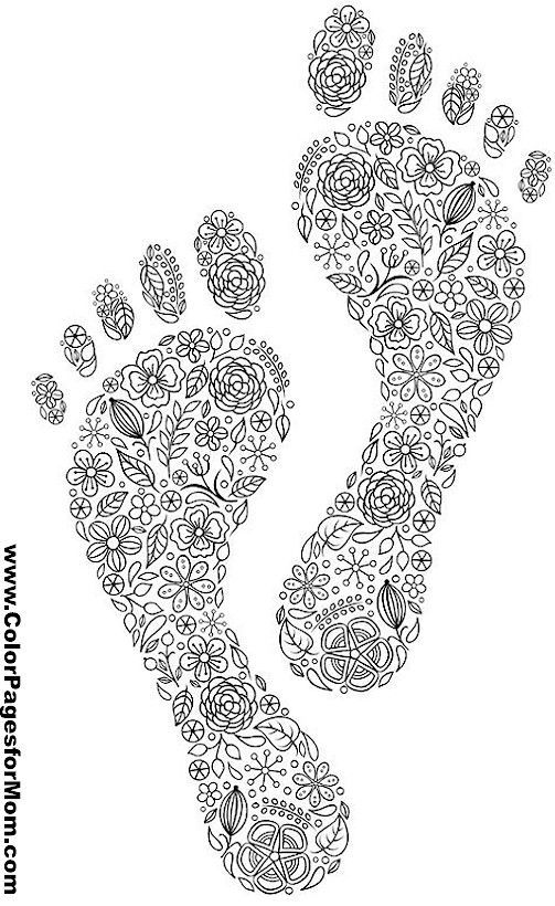Footprints Coloring Page - Coloring Pages for Kids and for Adults