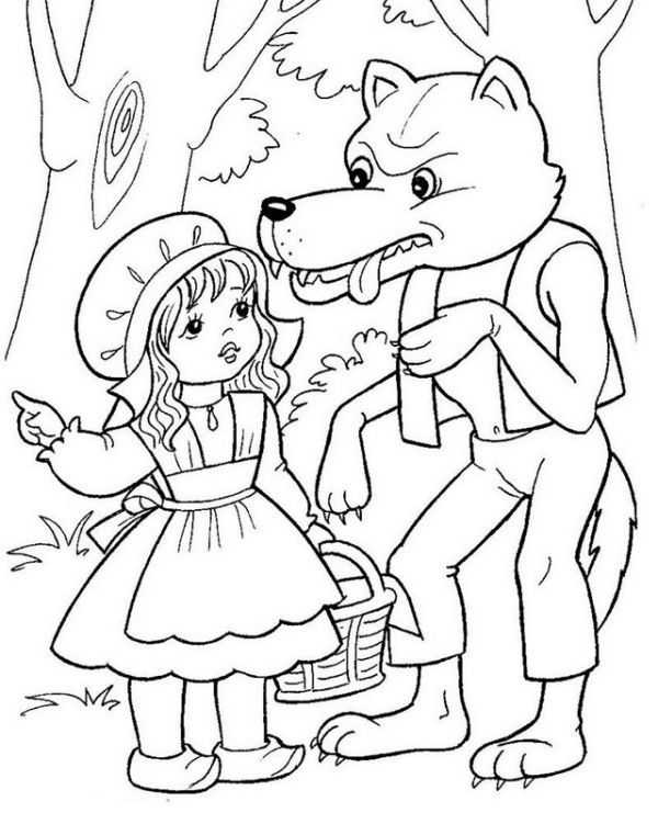 Tales Of Red Riding Hood Coloring Pages PDF - Coloringfolder.com | Coloring  pages, Red riding hood art, Red riding hood