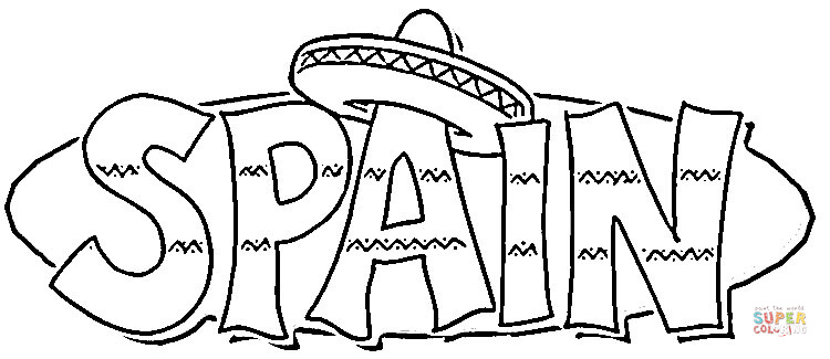 Sombrero on the Spain coloring page | Free Printable Coloring Pages