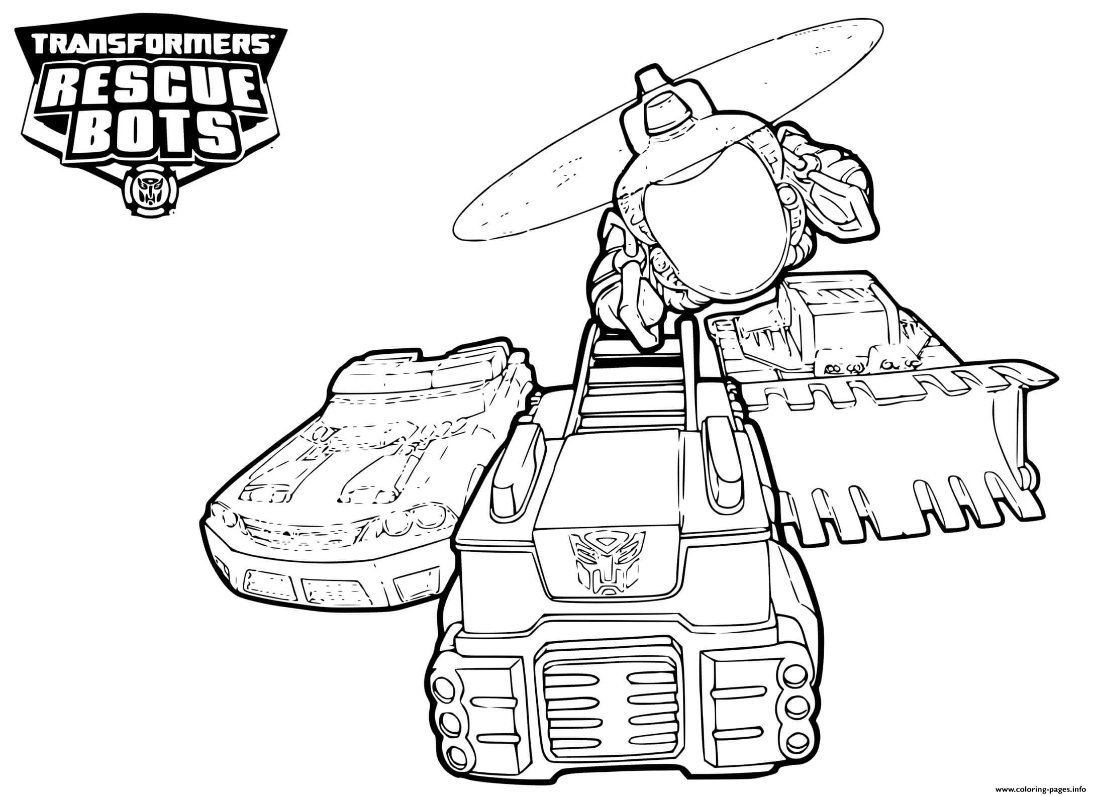 Transformers Rescue Bots Vehicles Coloring page Printable