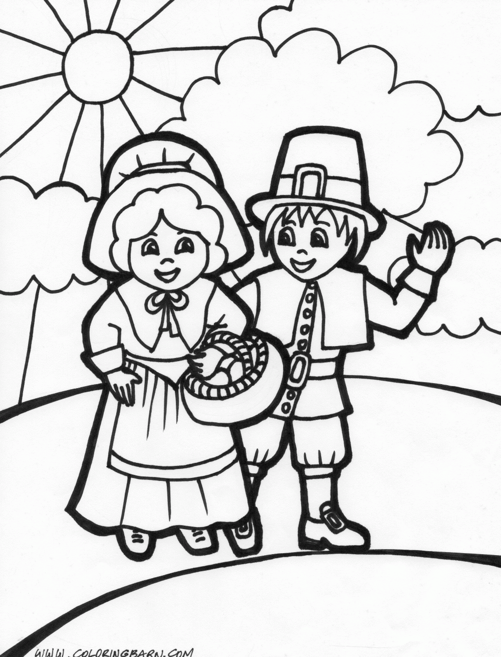Thanksgiving Pilgrim Coloring Pages >> Disney Coloring Pages