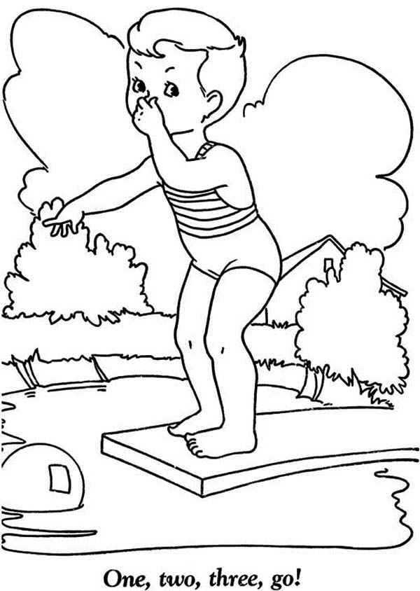 Summertime Holiday We Swim In The Pool Coloring Page - Download & Print  Online Coloring Pages for Free | Color Nimbus