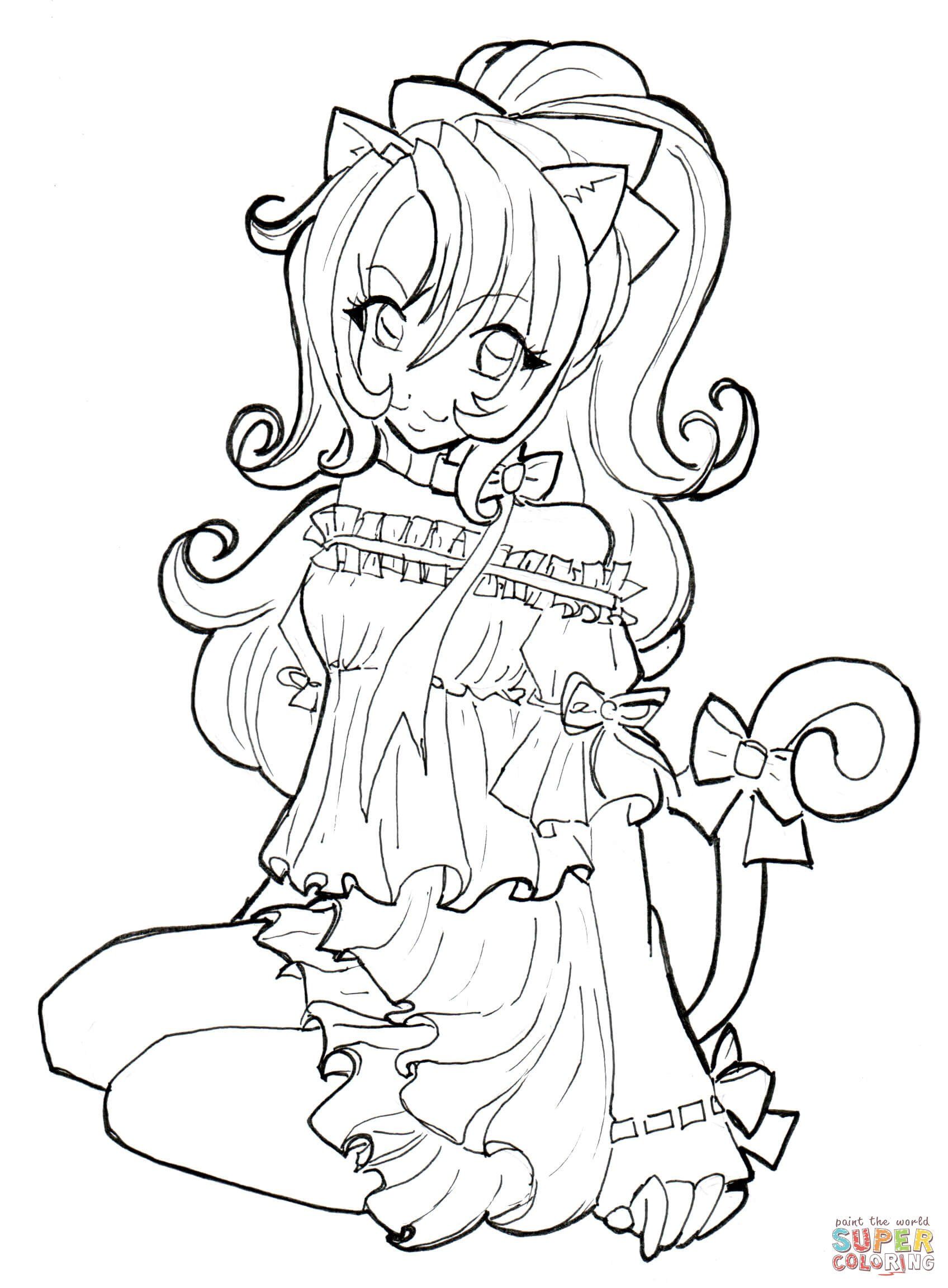 Cute Anime Coloring Pages Best Of Cute Anime Coloring Pages At ...