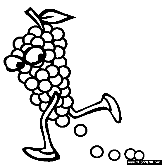 Grapes Coloring Page | Free Grapes Online Coloring