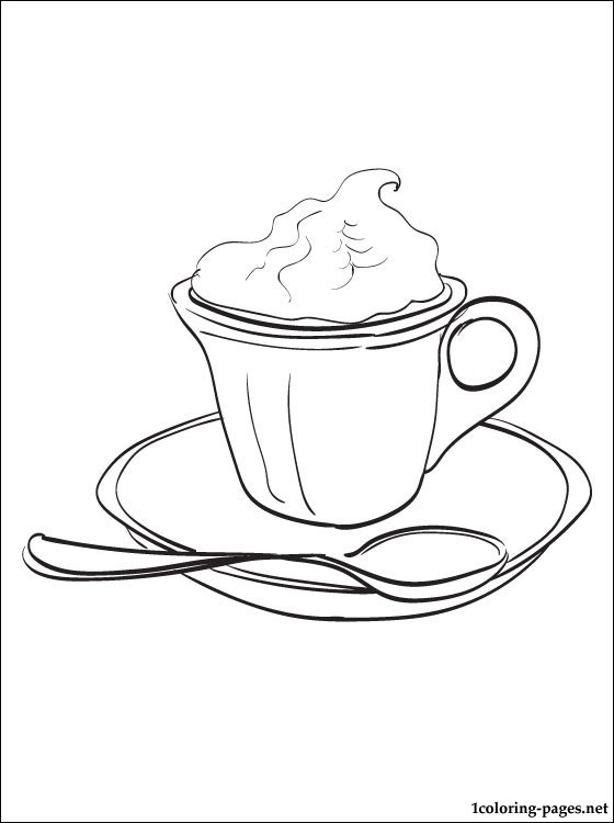 Hot chocolate coloring page | Coloring pages