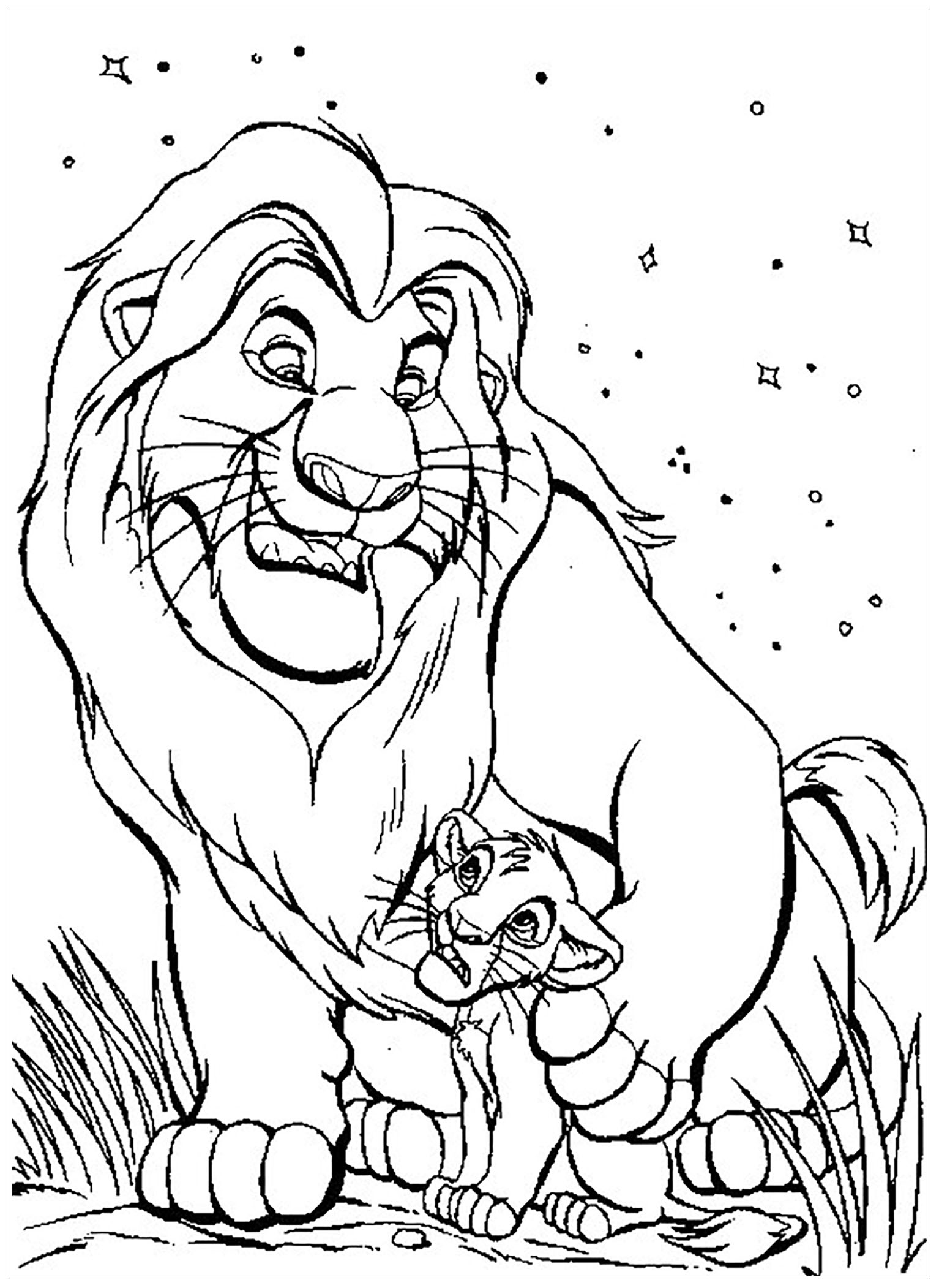 Mufasa With Simba The Lion Kids Coloring For Children 3rd Grade Problem  Solving Lion King Coloring Pages Coloring Pages primary 7 math worksheets  fifth standard math calculus practice exam use inscribed angles