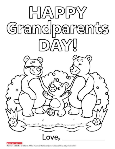 Grandparents Day Printable Coloring Page Worksheets Printables