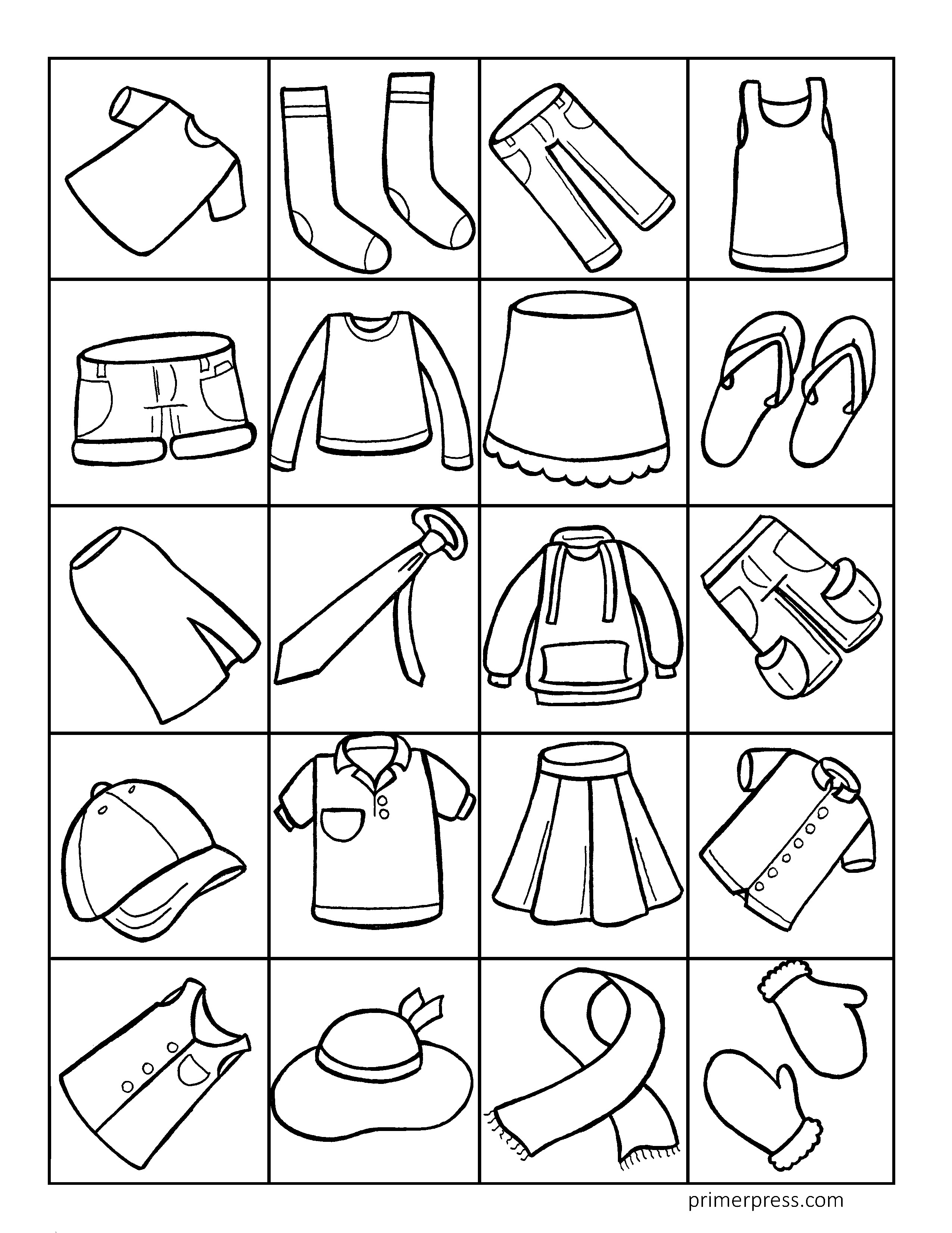 Coloring Page Clothes