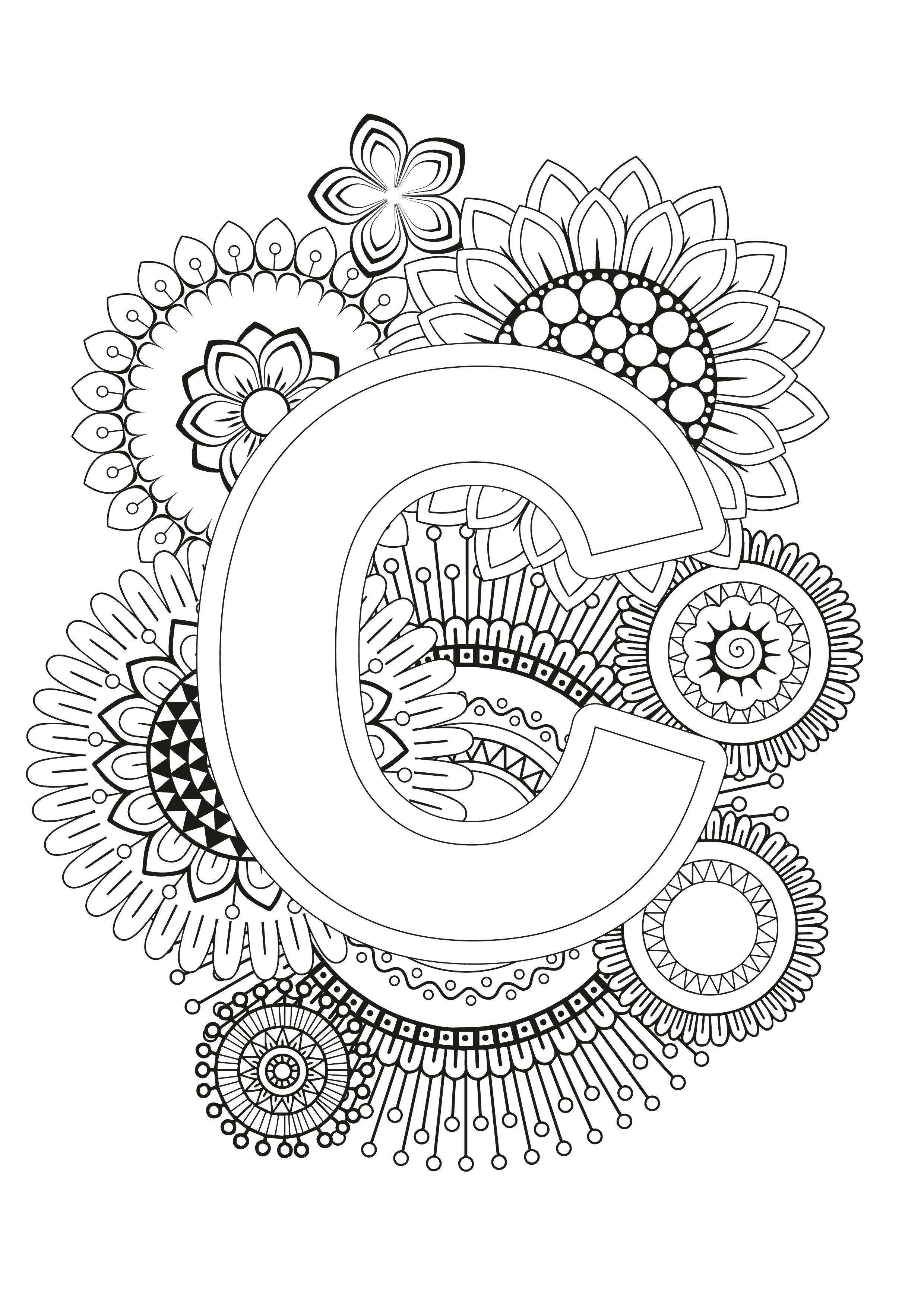 mindfulness coloring page alphabet coloring letters letter a ...