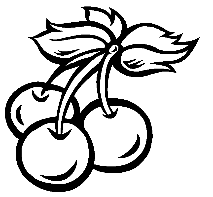 Cherry Clipart Black And White Coloring Home