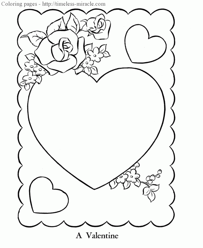 Valentine hearts coloring pages