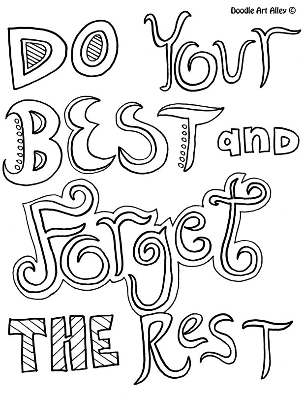 Funny Life Quotes: Inspirational Quotes Coloring Pages