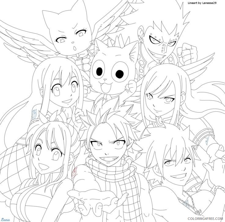 fairy tail coloring pages all characters Coloring4free ...