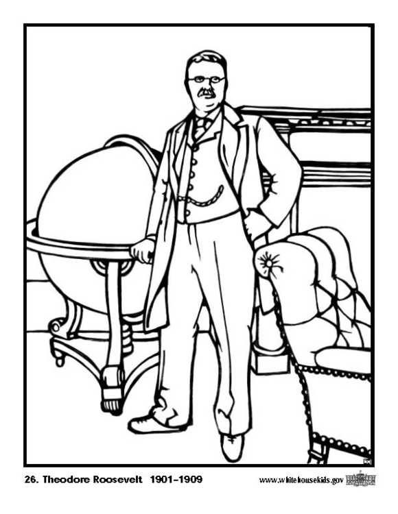 Coloring Page 26 Theodore Roosevelt - free printable coloring pages
