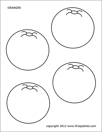 Oranges | Free Printable Templates & Coloring Pages | FirstPalette.com