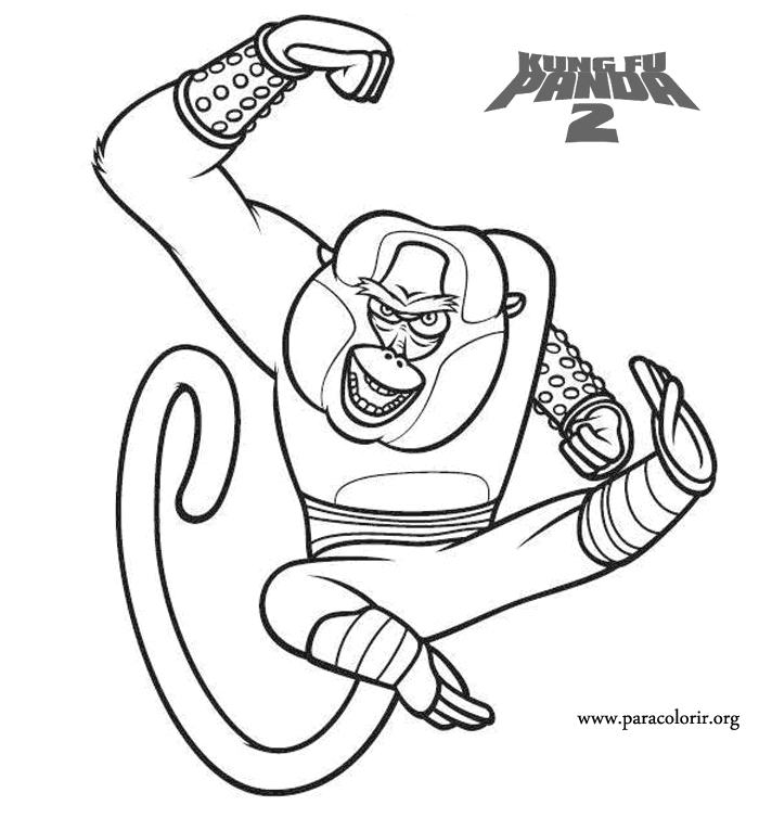 Kung Fu Panda - Master Monkey - Kung Fu Panda 2 coloring page