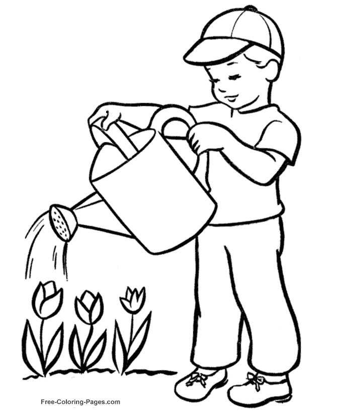 Summer Coloring Book Pictures - Growing Flowers 22