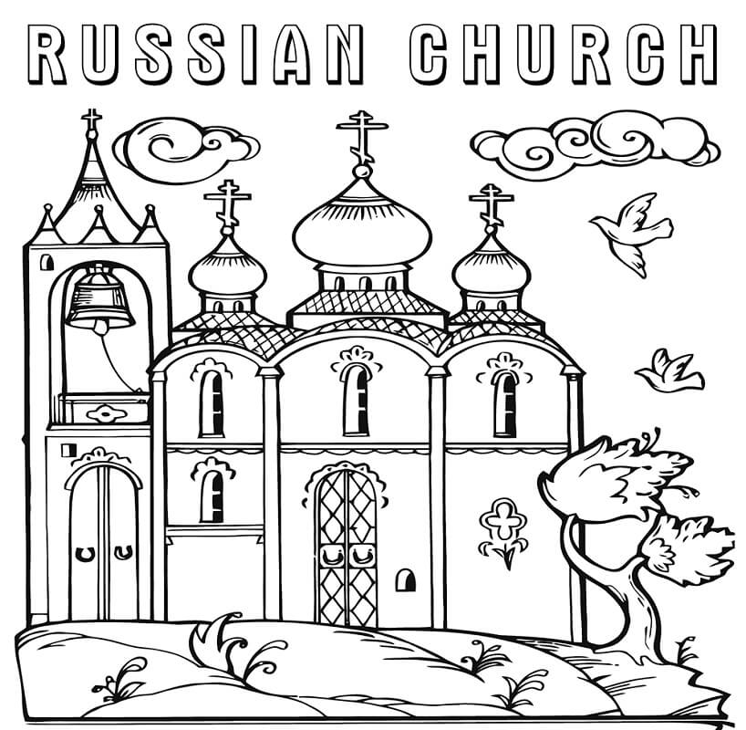 Russian Church Coloring Page - Free Printable Coloring Pages for Kids