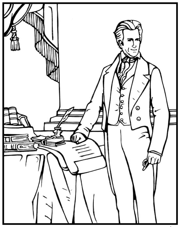 Andrew Jackson Coloring Page | Purple Kitty