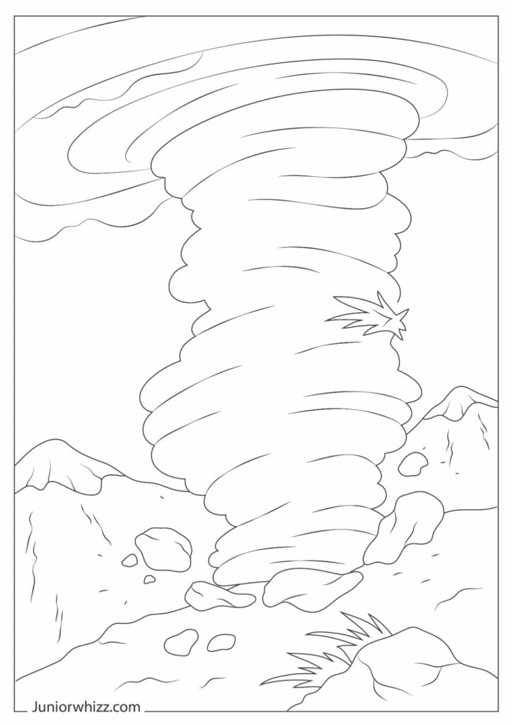 Tornado Coloring Pages with Book (10 Printable PDFs)