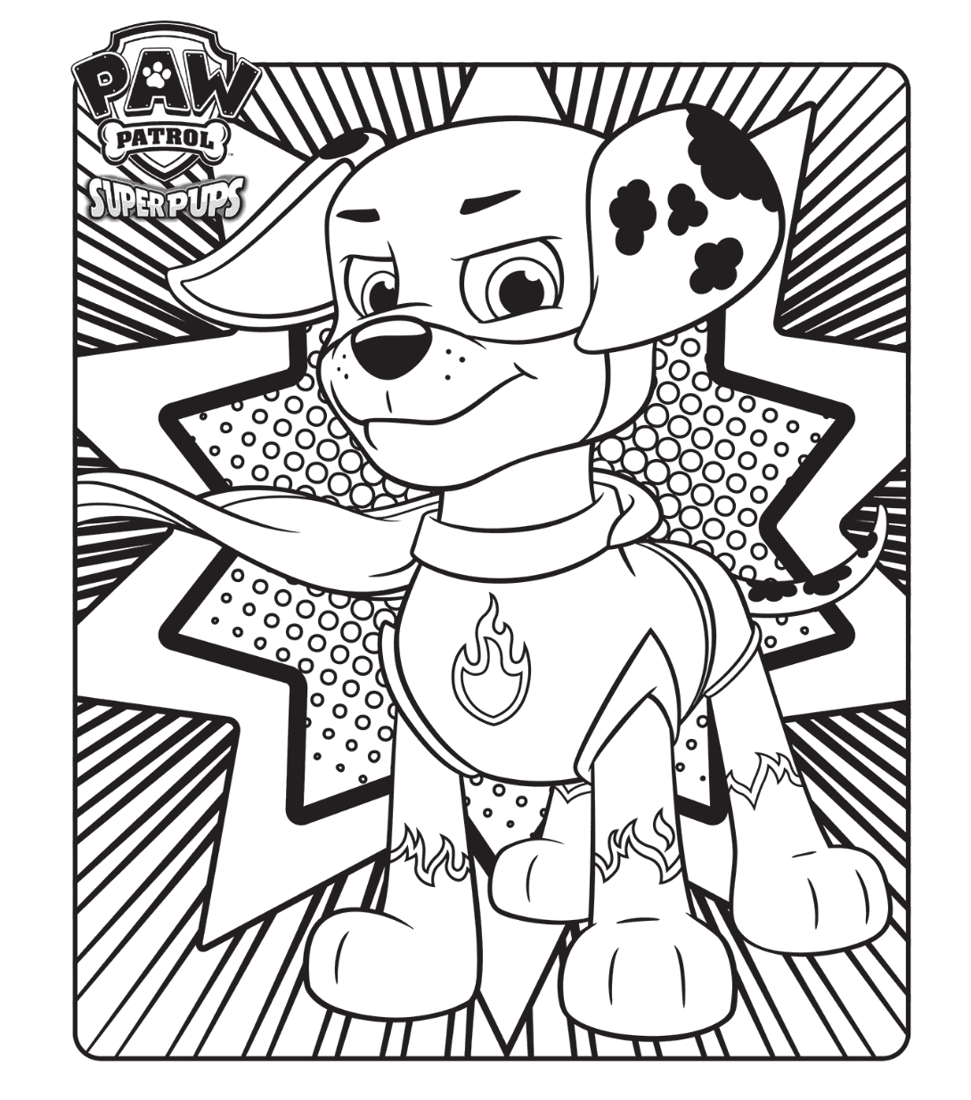 PAW Patrol Super Pups Colouring Page | Paw patrol coloring, Paw ...