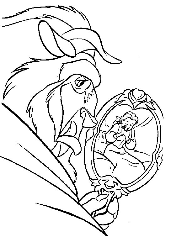 See Belle From The Mirror Coloring Pages - Beauty And The Beast ...