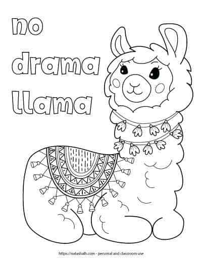 Ridiculously Cute Llama Coloring Pages (for kids & teens) - The ...
