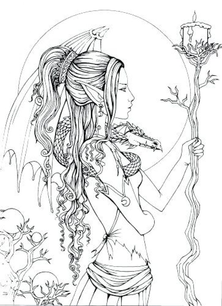 gothic fairy coloring pages