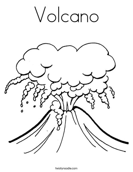 Volcano Coloring Page - Twisty Noodle
