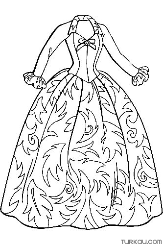 Dress Coloring Page For Girls » Turkau