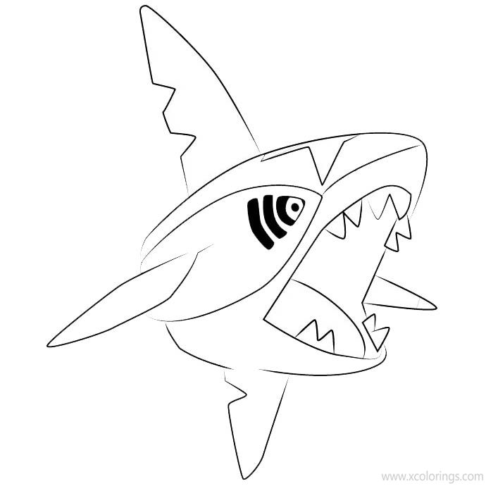 Sharpedo Pokemon Coloring Pages - XColorings.com
