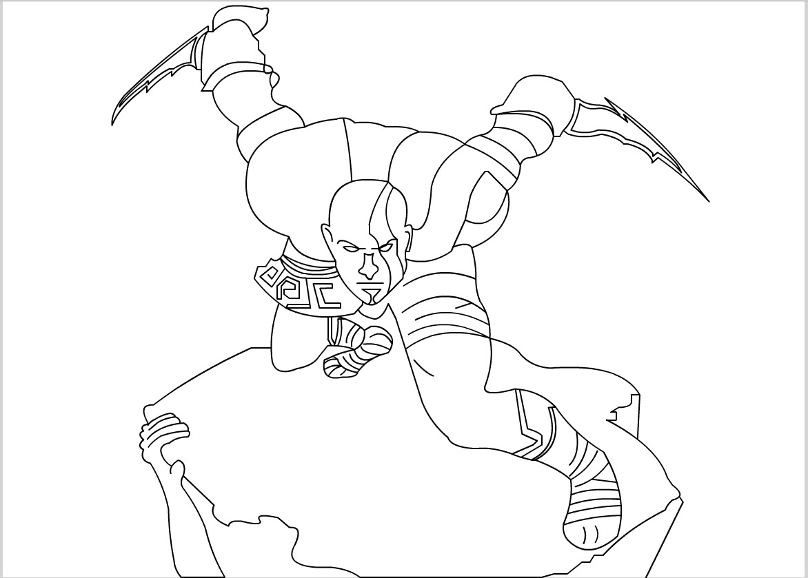 God Of War Coloring Page - Coloring Home