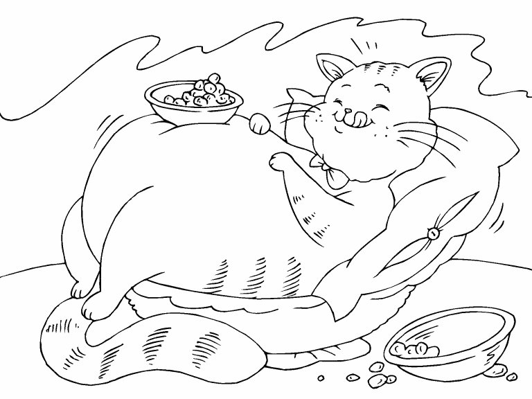 Fat Cat coloring page - Coloring Pages 4 U