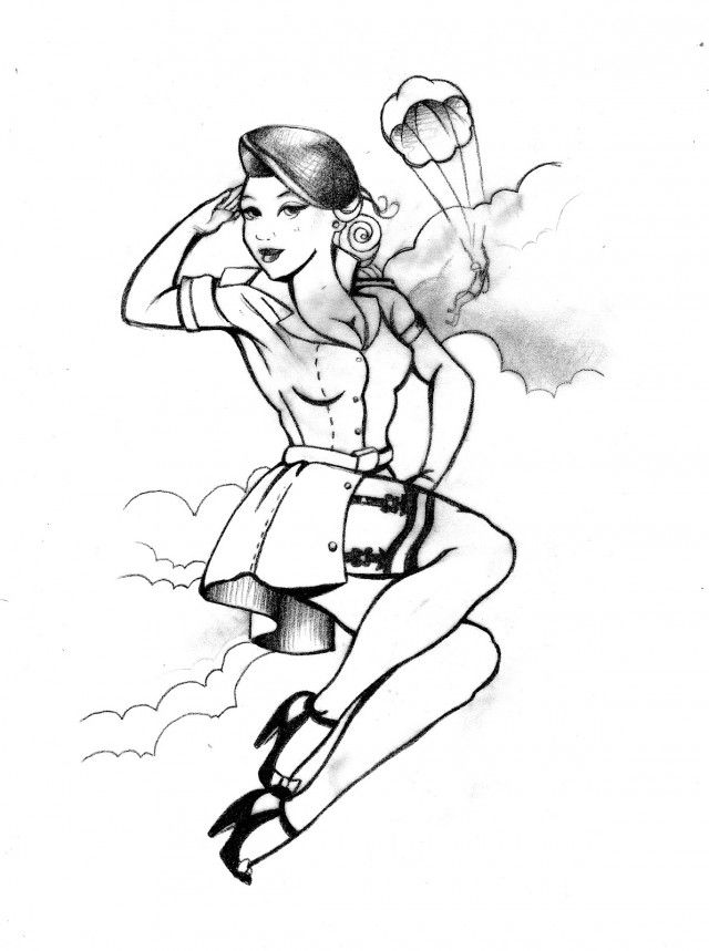 Free Pin Up Girl Coloring Pages, Download Free Clip Art, Free Clip Art on  Clipart Library