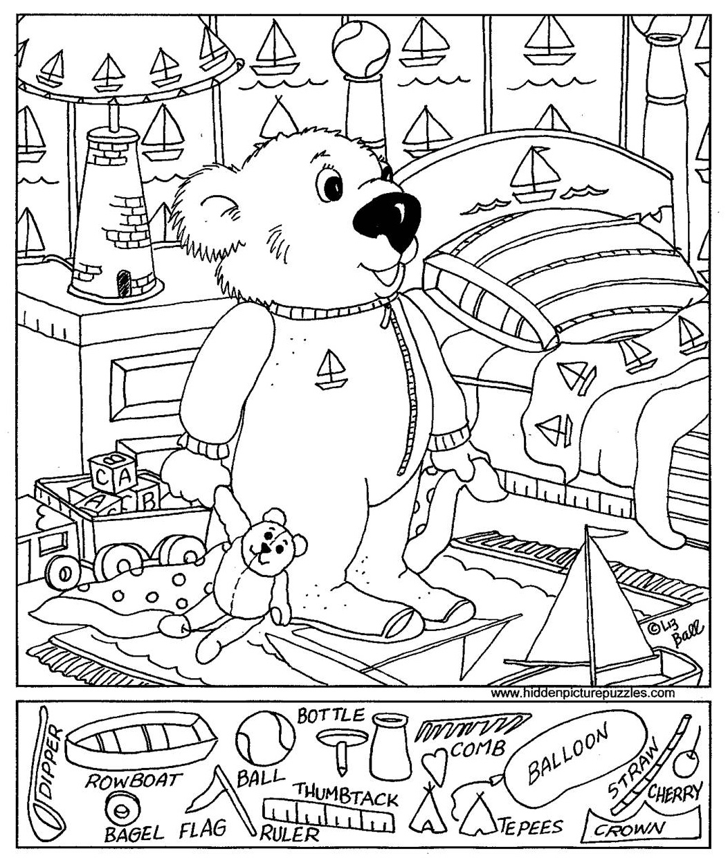 Hidden Objects Coloring Pages Coloring Home