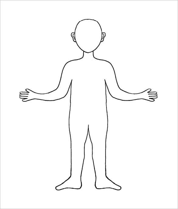 Human Body Template Outline Coloring Page
