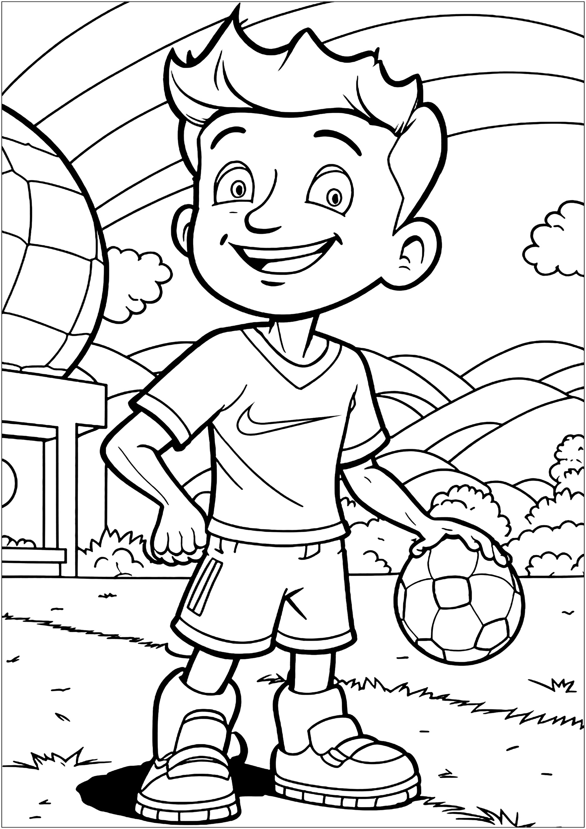 Soccer Kids Coloring Pages