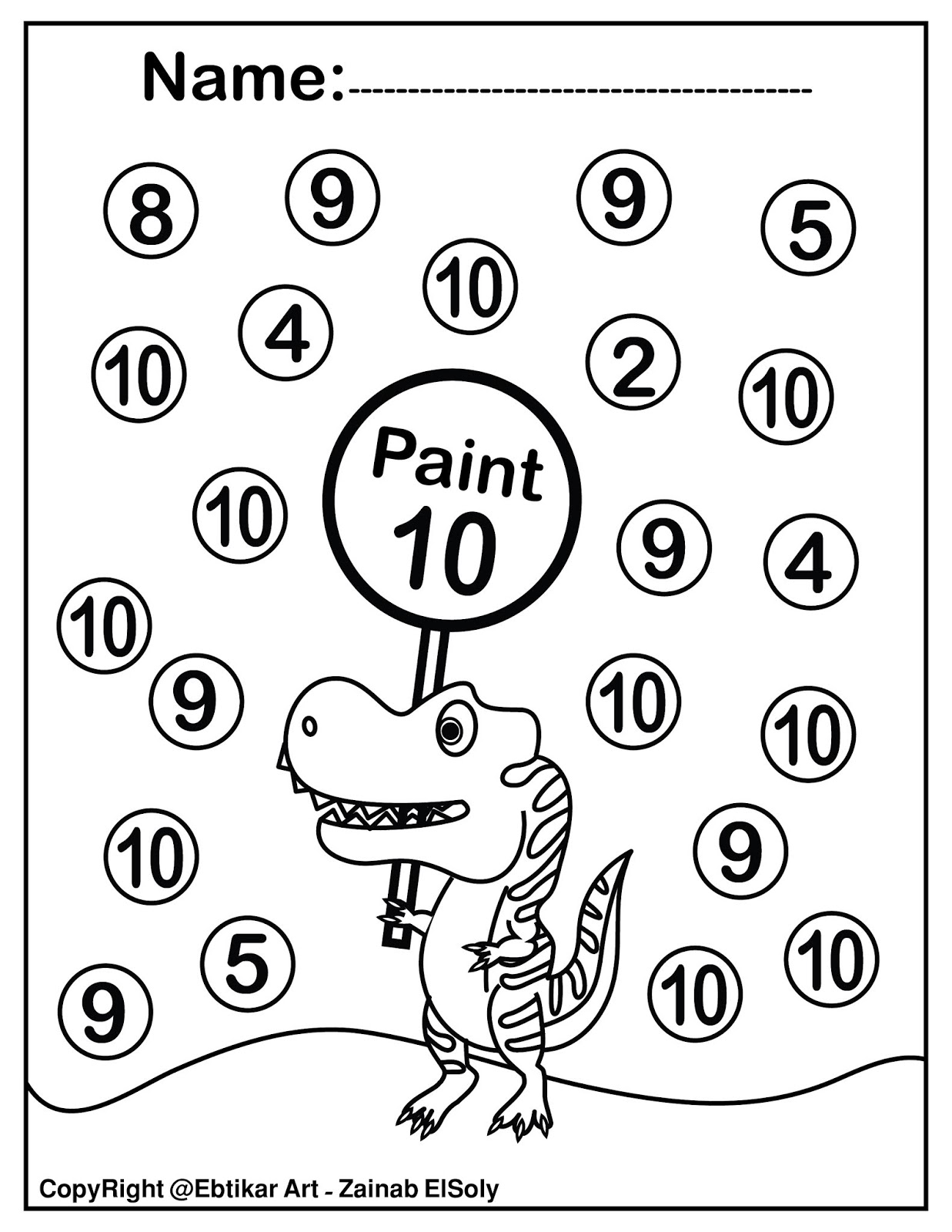 Set Of Dinosaur Trex Activity Paint Dot Preschool Coloring Numbers Fot  Toddlers Dot Paint Coloring Pages Coloring free step by step math solver  easy geometry problems with answers addition with carry grade
