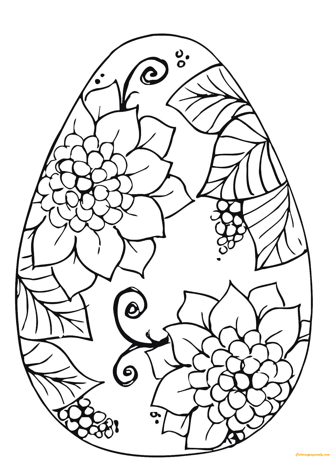 Easter Flowers Coloring Sheet (Page 1) - Line.17QQ.com