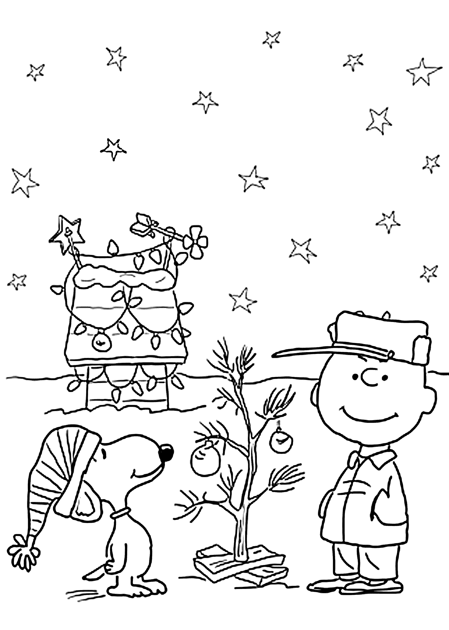 Charlie Brown Christmas Coloring Page - Coloring Pages for Kids ...