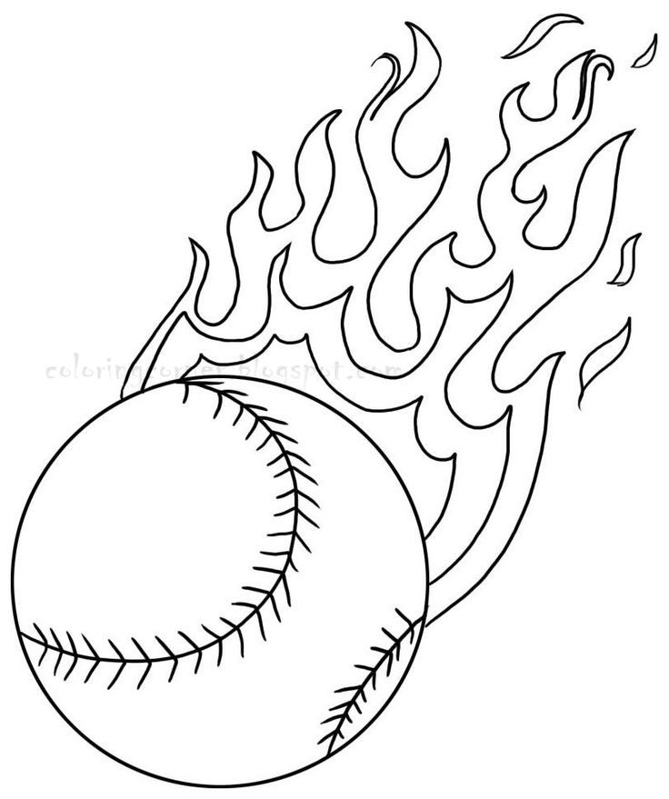 Softball Coloring - Coloring Pages for Kids and for Adults