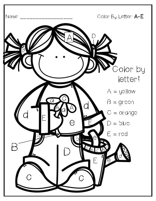 Color by letter easy coloring page