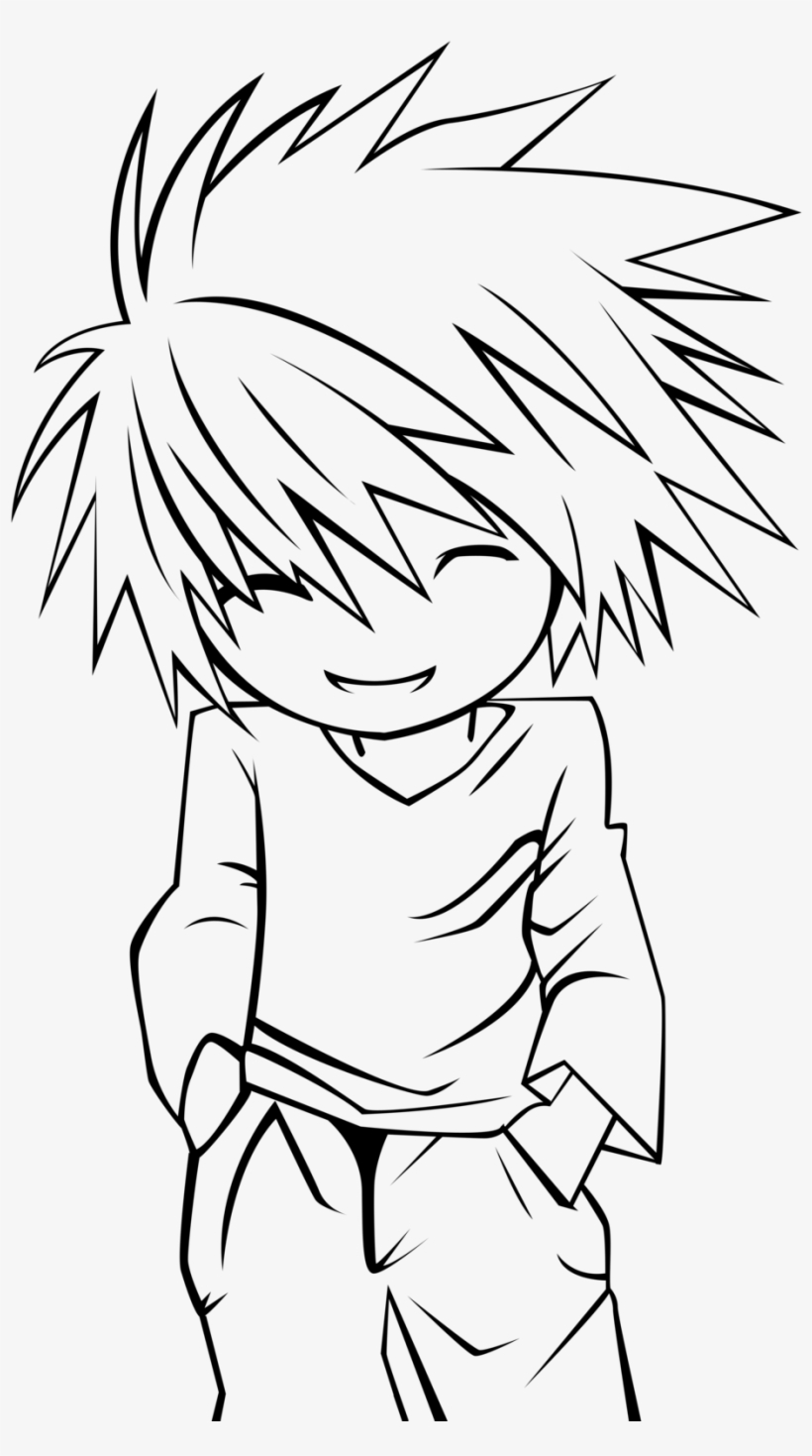 Chibi L Lineart By Cantrona Death Note, Chibi, Coloring - L ...