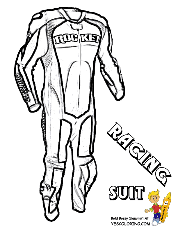 ATV colouring pages of freestyle racing suit | Atv, Coloring ...