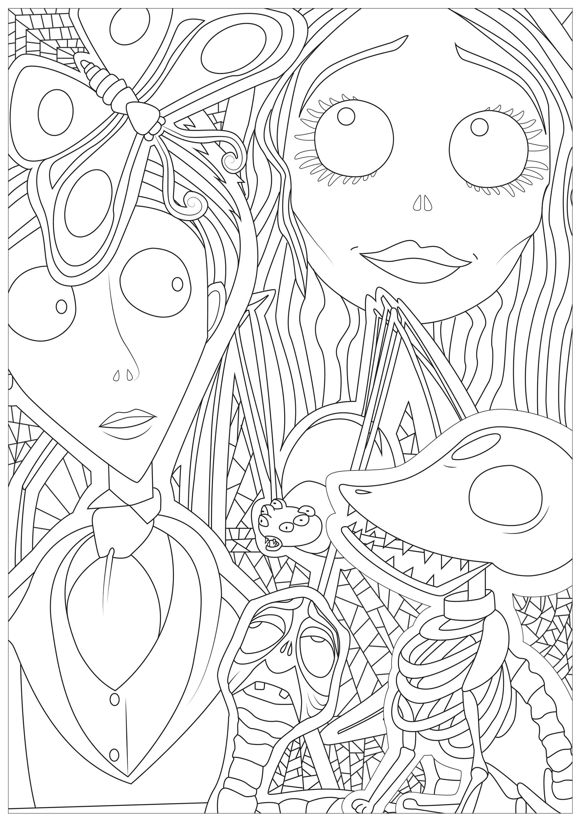 Tim Burton Coloring Pages - Coloring Home