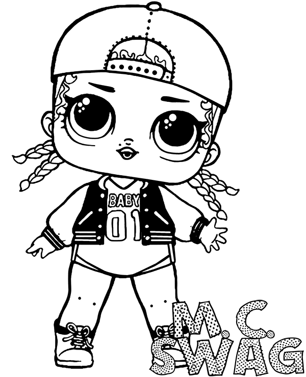 LOL Surprise doll coloring page M.C. Swag
