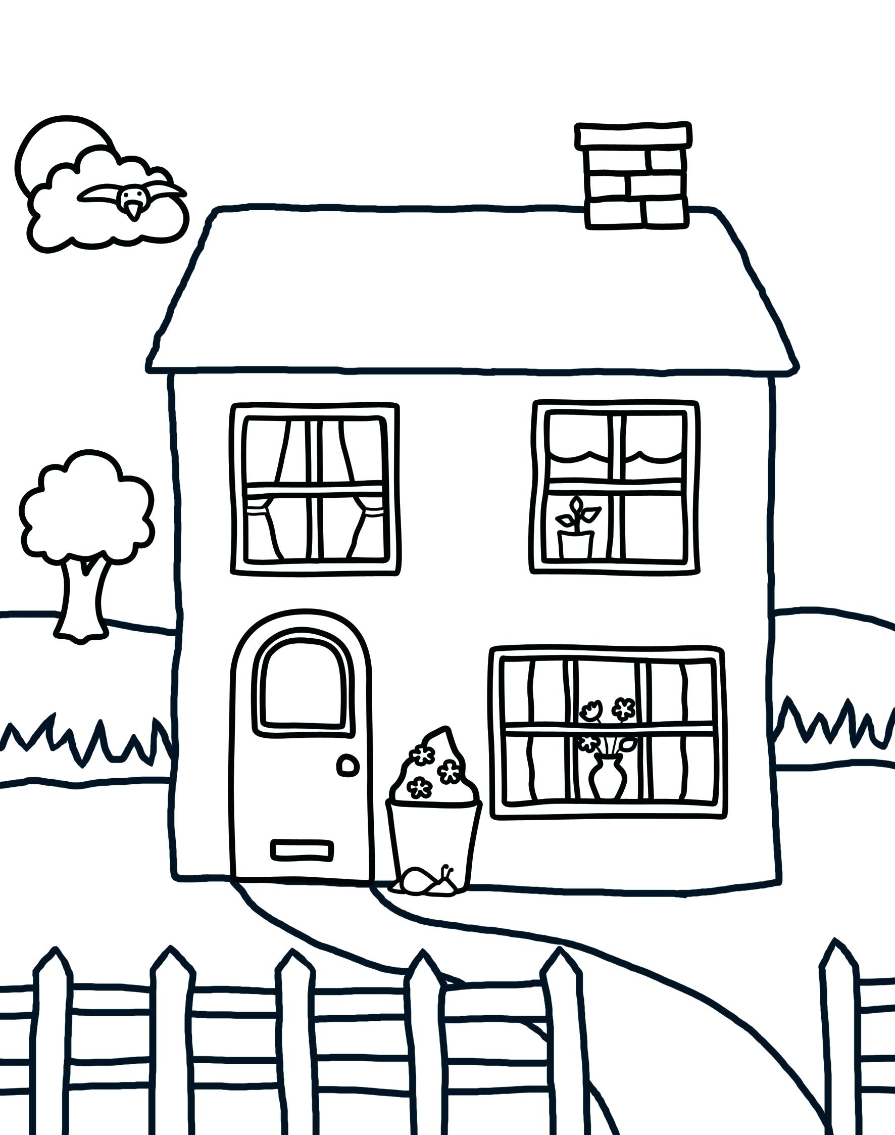 Coloring Pages : Coloring Fabulous House Halloween Haunted Free ...